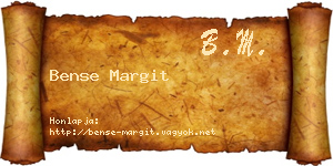 Bense Margit névjegykártya